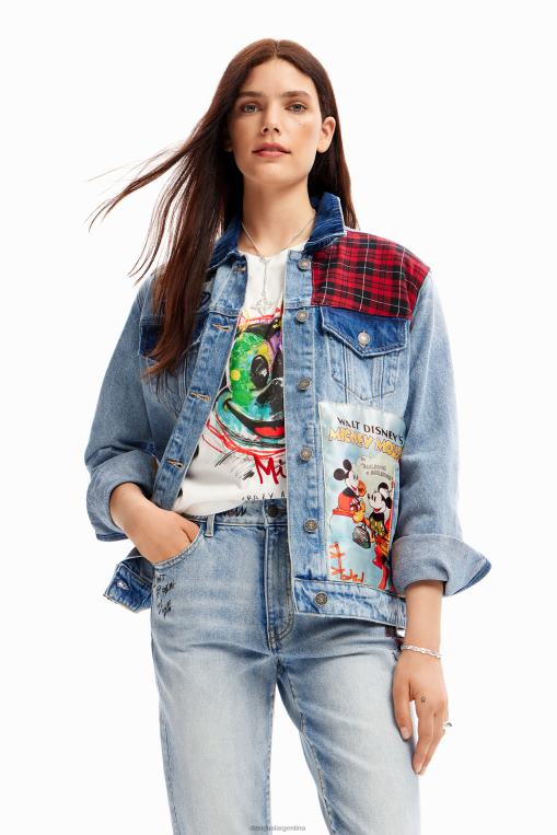 mujer ropa 8H0V159 chamarra estilo camionero de mezclilla de mickey mouse Desigual