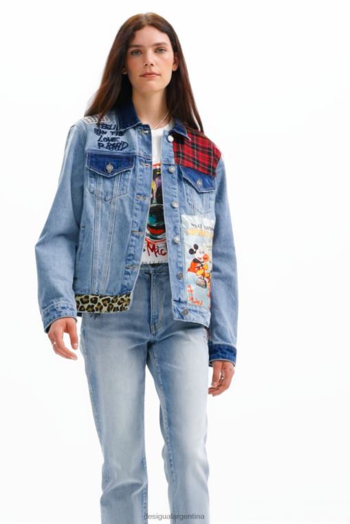 mujer ropa 8H0V159 chamarra estilo camionero de mezclilla de mickey mouse Desigual
