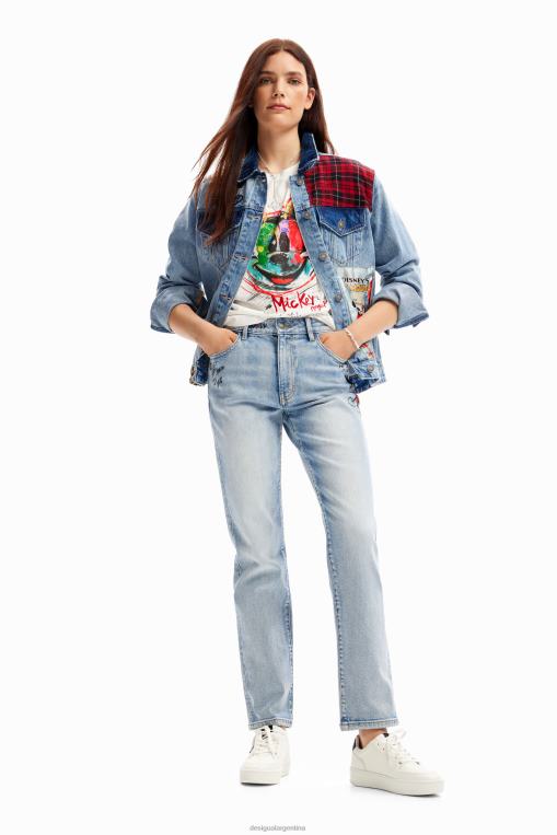 mujer ropa 8H0V159 chamarra estilo camionero de mezclilla de mickey mouse Desigual