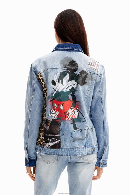 mujer ropa 8H0V159 chamarra estilo camionero de mezclilla de mickey mouse Desigual