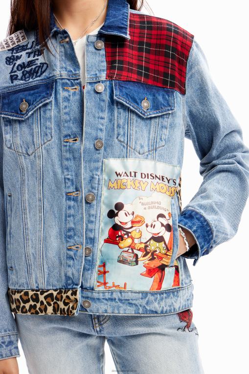 mujer ropa 8H0V159 chamarra estilo camionero de mezclilla de mickey mouse Desigual