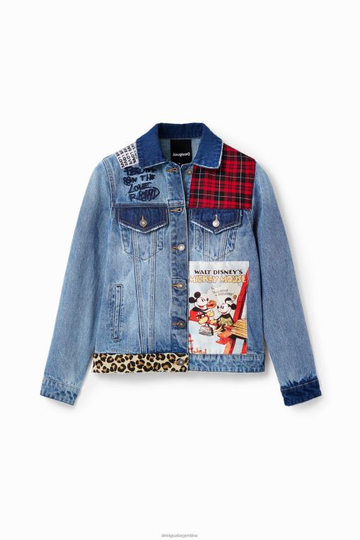 mujer ropa 8H0V159 chamarra estilo camionero de mezclilla de mickey mouse Desigual