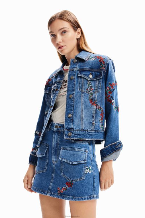 mujer ropa 8H0V211 chaqueta estilo camionero de mezclilla bordada Desigual