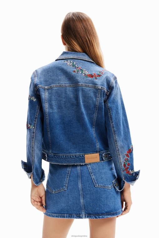 mujer ropa 8H0V211 chaqueta estilo camionero de mezclilla bordada Desigual