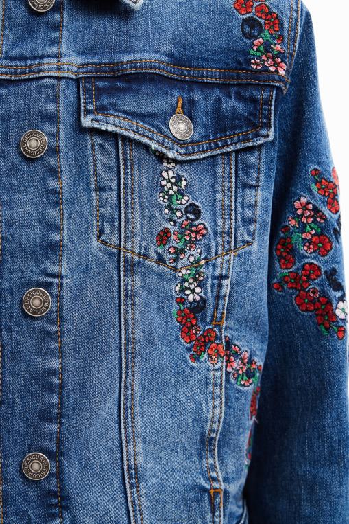 mujer ropa 8H0V211 chaqueta estilo camionero de mezclilla bordada Desigual