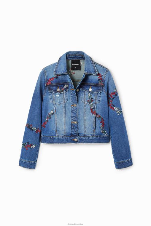 mujer ropa 8H0V211 chaqueta estilo camionero de mezclilla bordada Desigual