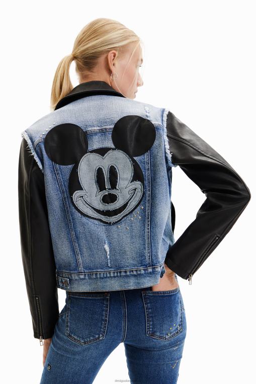 mujer ropa 8H0V371 chaqueta vaquera híbrida de mickey mouse Desigual