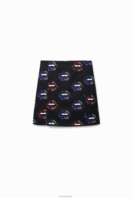 mujer ropa 8H0V1087 minifalda de labios delgados Desigual