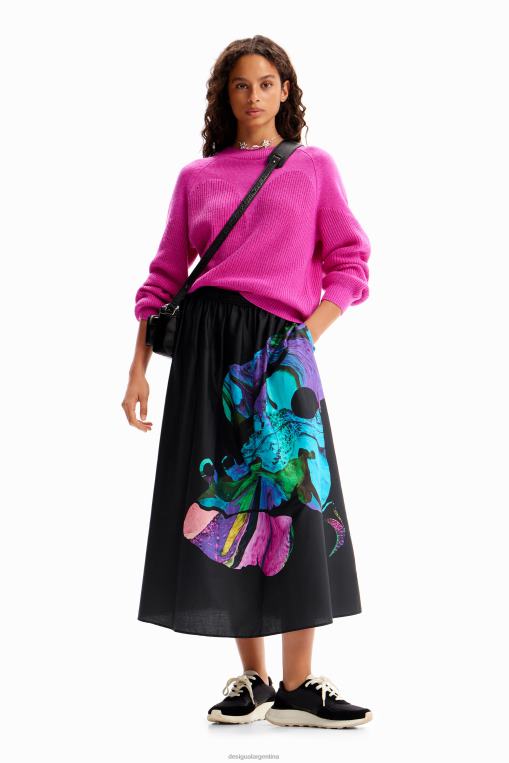 mujer ropa 8H0V147 metro. falda midi fluida de christian lacroix Desigual