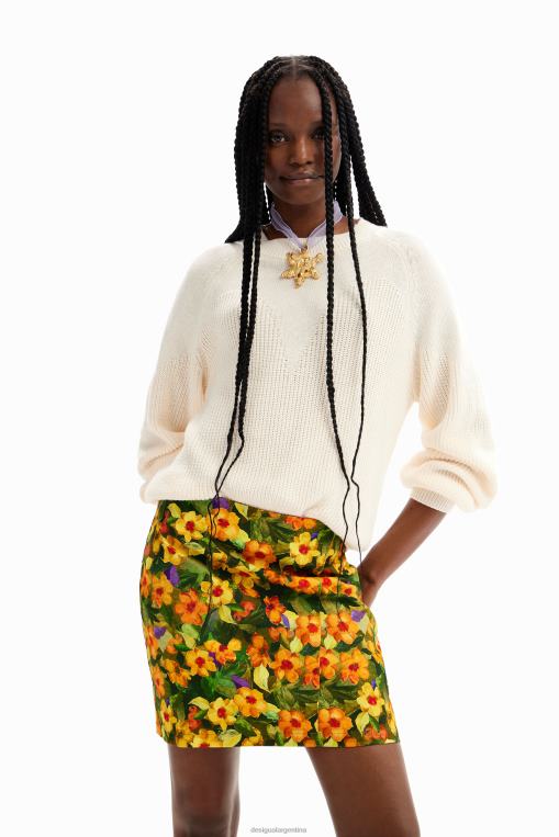 mujer ropa 8H0V203 minifalda ajustada con estampado floral Desigual