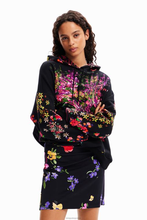 mujer ropa 8H0V256 minifalda elástica floral Desigual
