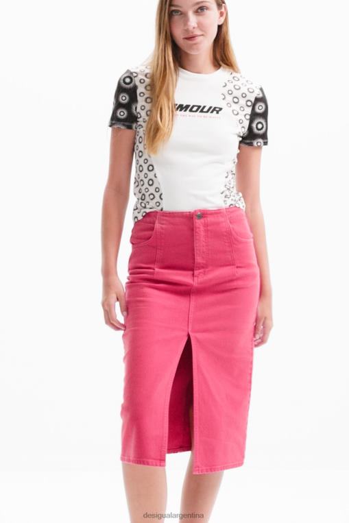 mujer ropa 8H0V32 falda de mezclilla con abertura Desigual
