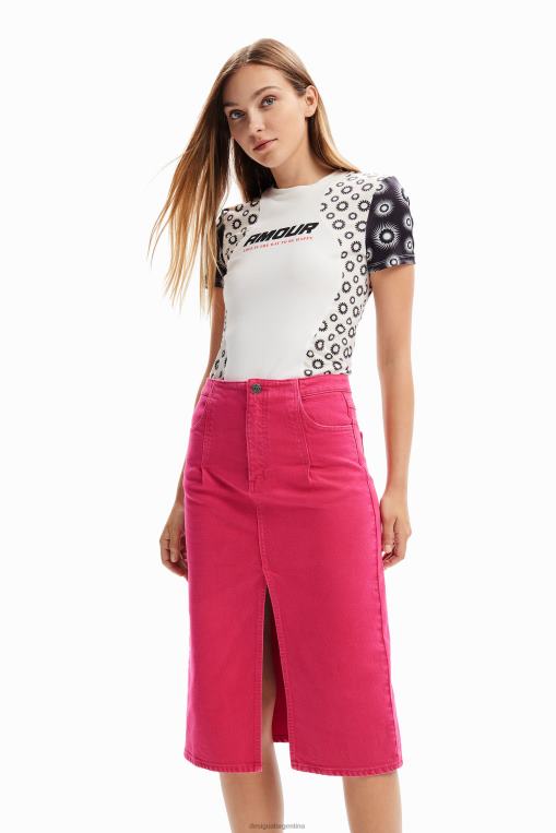 mujer ropa 8H0V32 falda de mezclilla con abertura Desigual