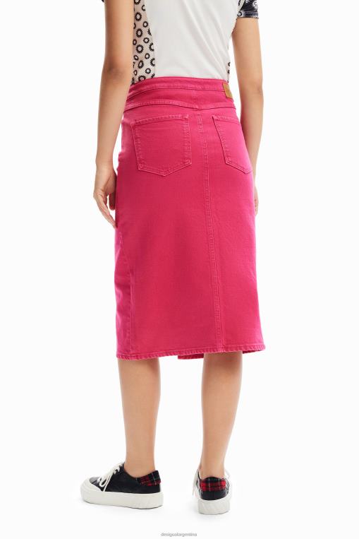 mujer ropa 8H0V32 falda de mezclilla con abertura Desigual