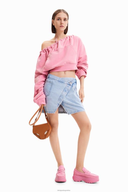 mujer ropa 8H0V362 Maitrepierre minifalda vaquera cruzada Desigual