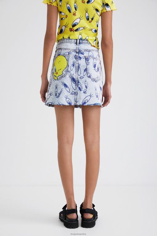 mujer ropa 8H0V468 minifalda vaquera tweety Desigual