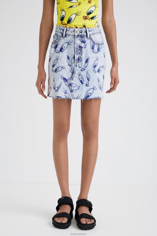 mujer ropa 8H0V468 minifalda vaquera tweety Desigual