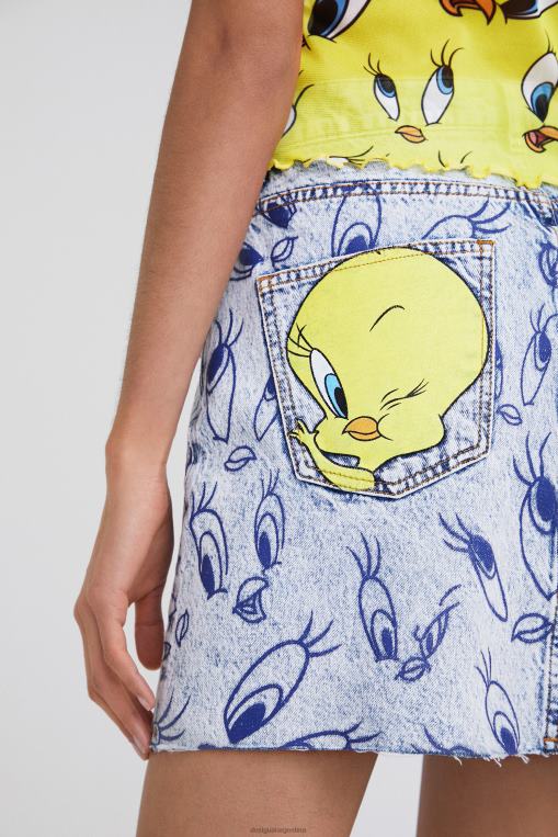 mujer ropa 8H0V468 minifalda vaquera tweety Desigual