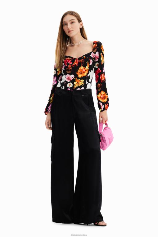 mujer ropa 8H0V425 metro. body con estampado floral de christian lacroix Desigual