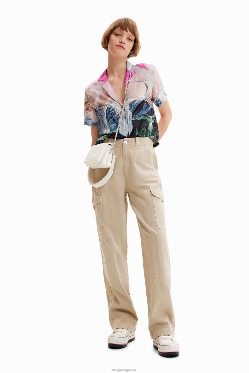 mujer ropa 8H0V228 pantalones largos tipo cargo Desigual
