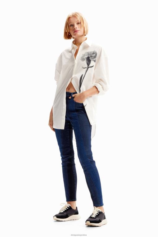 mujer ropa 8H0V238 jeans ajustados con push-up y costuras Desigual