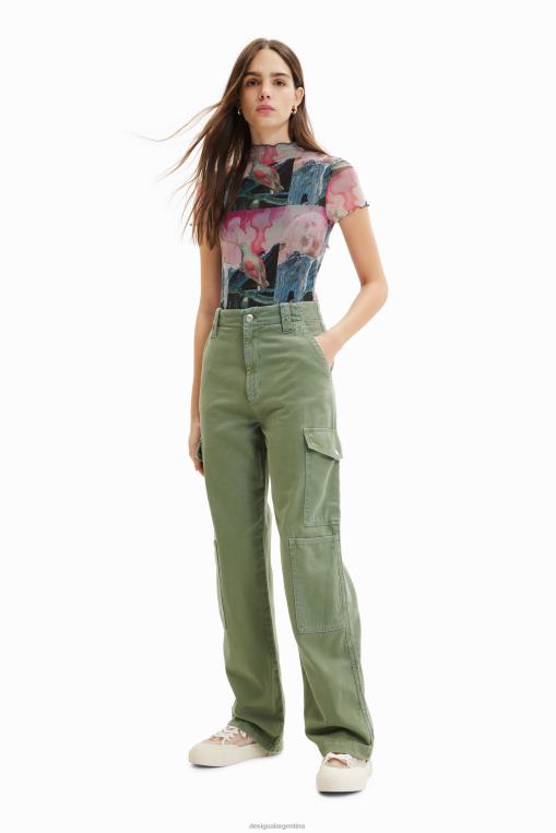 mujer ropa 8H0V247 pantalones largos tipo cargo Desigual