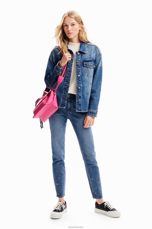 mujer ropa 8H0V57 jeans ajustados con push-up y estampado floral Desigual