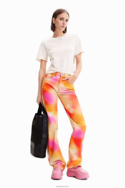 mujer ropa 8H0V781 maitrepierre jeans anchos multicolor Desigual