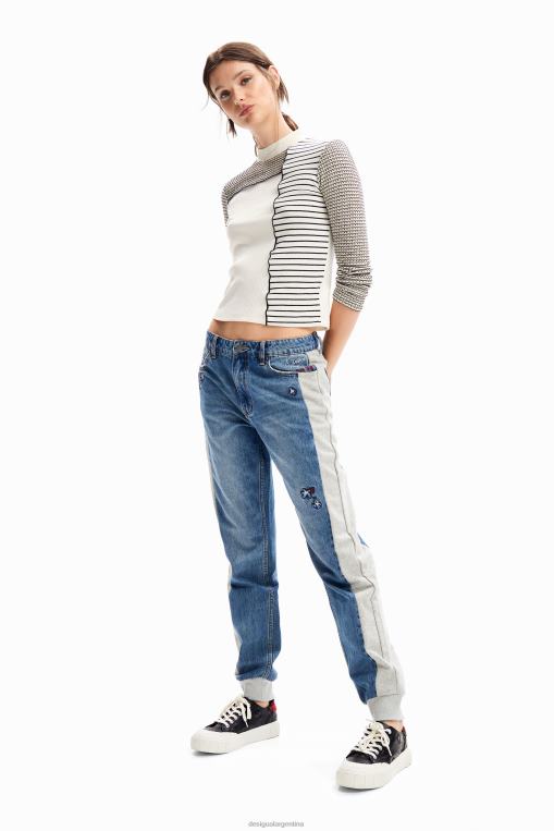mujer ropa 8H0V93 vaqueros tipo jogger bordados Desigual