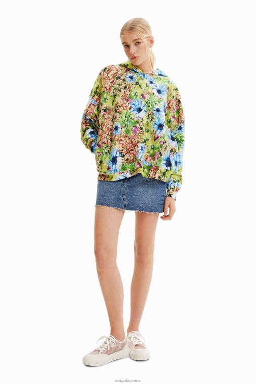 mujer ropa 8H0V342 sudadera oversize con estampado floral Desigual