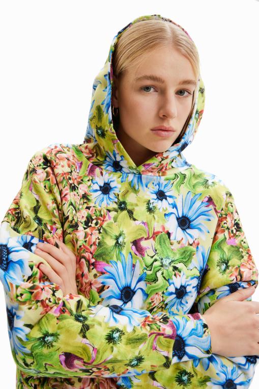 mujer ropa 8H0V342 sudadera oversize con estampado floral Desigual