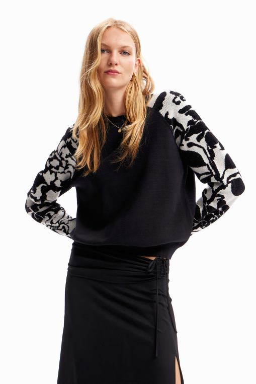 mujer ropa 8H0V101 jersey con combinación de flores Desigual