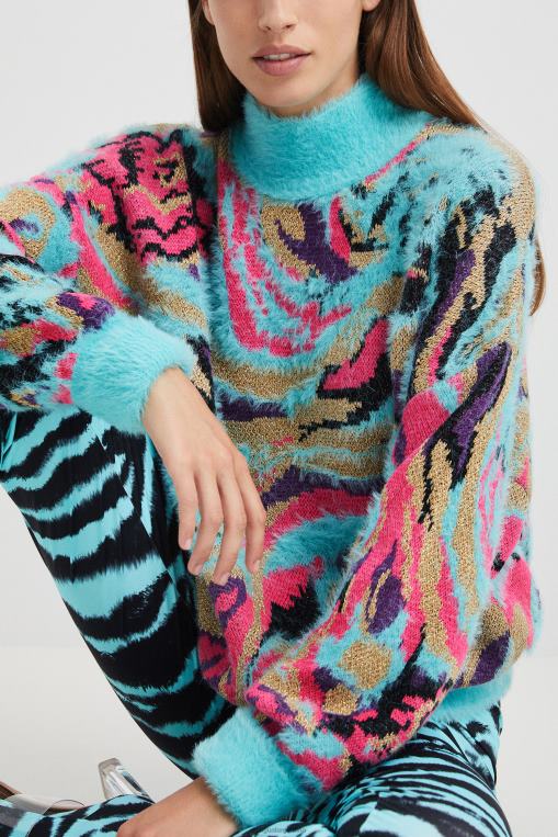 mujer ropa 8H0V1117 suéter de punto con cuello vuelto Desigual
