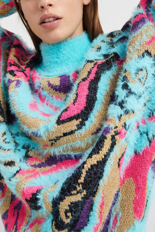 mujer ropa 8H0V1117 suéter de punto con cuello vuelto Desigual