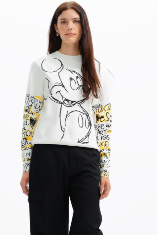 mujer ropa 8H0V15 jersey con bordado de mickey mouse Desigual