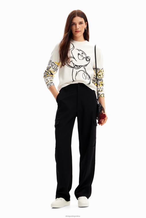 mujer ropa 8H0V15 jersey con bordado de mickey mouse Desigual
