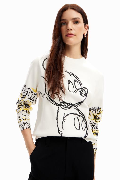 mujer ropa 8H0V15 jersey con bordado de mickey mouse Desigual