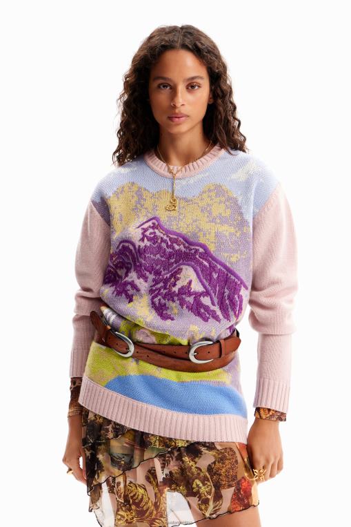 mujer ropa 8H0V231 metro. sudadera con paisaje de christian lacroix Desigual