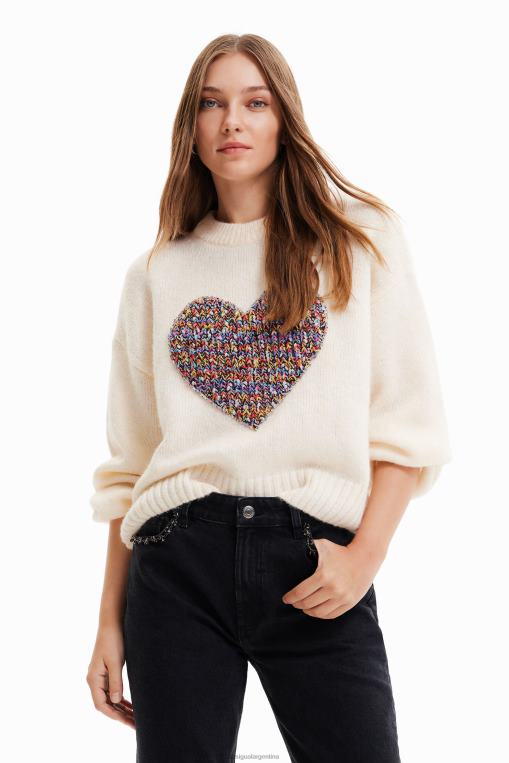 mujer ropa 8H0V310 jersey oversize con forma de corazón Desigual