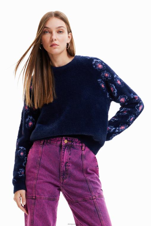 mujer ropa 8H0V350 suéter con efecto de pelo floral Desigual