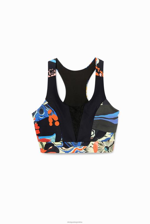 mujer ropa 8H0V363 correa de flores superior delgada Desigual