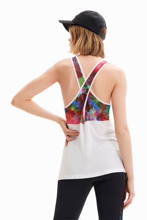 mujer ropa 8H0V435 top deportivo sin mangas con estampado floral Desigual