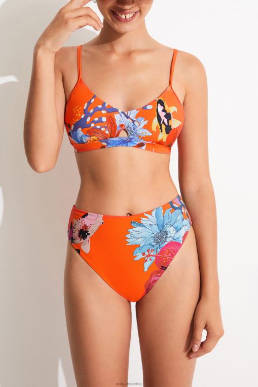 mujer ropa 8H0V1121 braguitas de bikini color coral Desigual