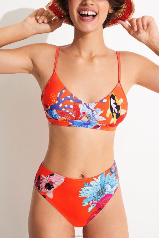 mujer ropa 8H0V1121 braguitas de bikini color coral Desigual