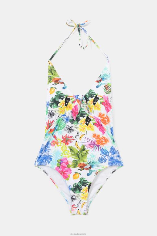 mujer ropa 8H0V1132 traje de baño con tirantes tropicales Desigual