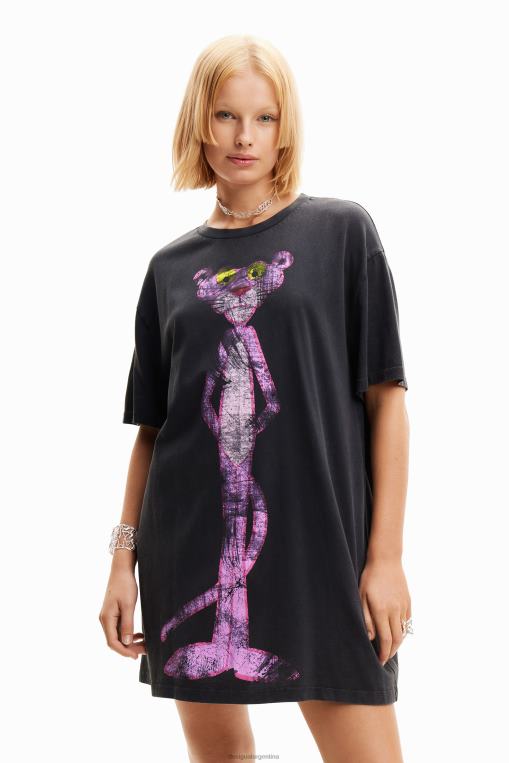 mujer ropa 8H0V127 vestido tipo camiseta con pantera rosa extragrande Desigual