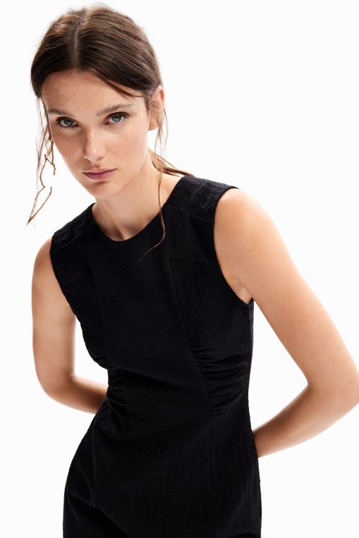 mujer ropa 8H0V154 vestido corto texturizado Desigual