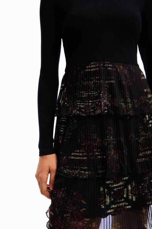 mujer ropa 8H0V16 vestido corto plisado Desigual