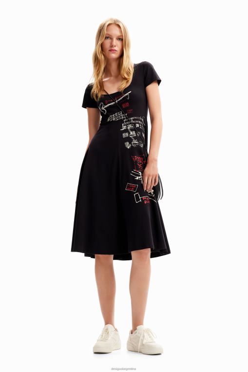 mujer ropa 8H0V178 vestido corto artístico Desigual