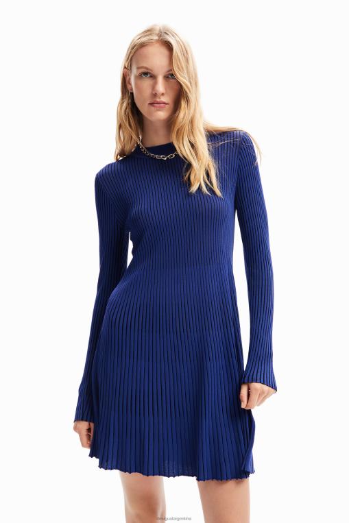 mujer ropa 8H0V24 vestido corto de canalé Desigual